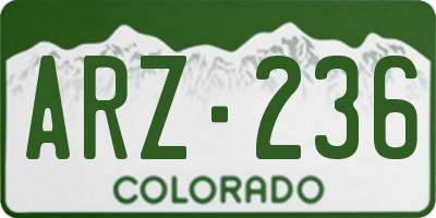 CO license plate ARZ236