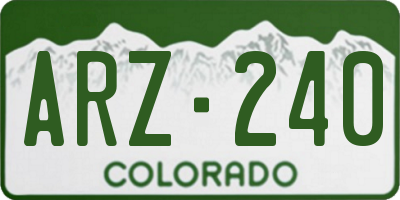 CO license plate ARZ240