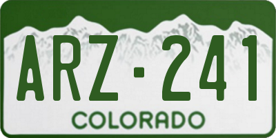 CO license plate ARZ241