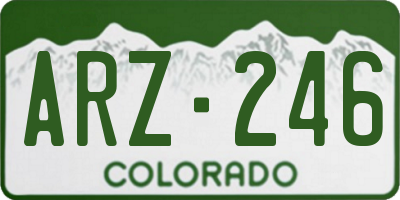 CO license plate ARZ246