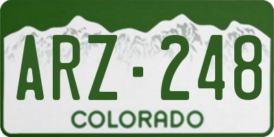 CO license plate ARZ248