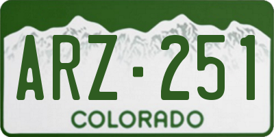 CO license plate ARZ251
