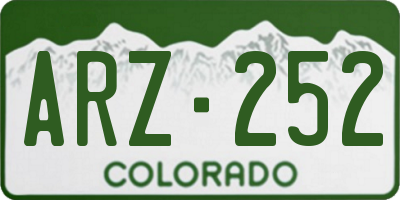 CO license plate ARZ252