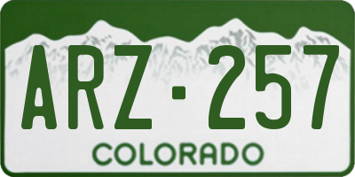 CO license plate ARZ257