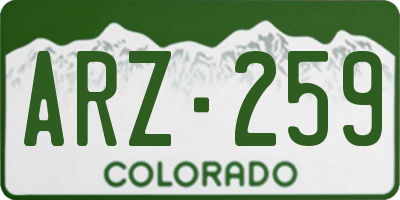CO license plate ARZ259