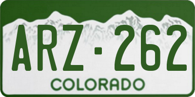 CO license plate ARZ262