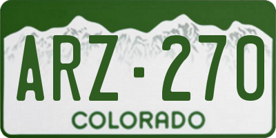 CO license plate ARZ270