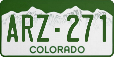 CO license plate ARZ271
