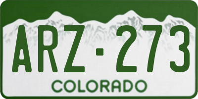 CO license plate ARZ273