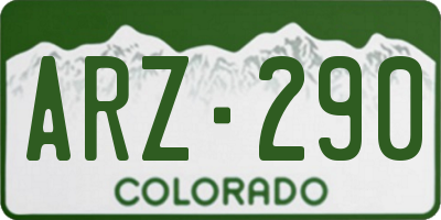 CO license plate ARZ290