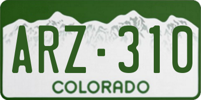 CO license plate ARZ310