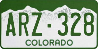 CO license plate ARZ328