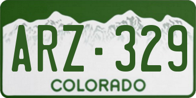 CO license plate ARZ329