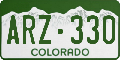 CO license plate ARZ330