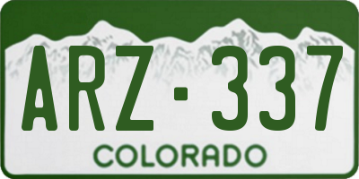 CO license plate ARZ337