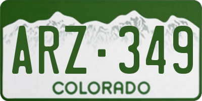 CO license plate ARZ349