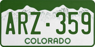 CO license plate ARZ359