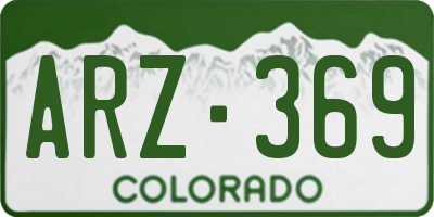 CO license plate ARZ369