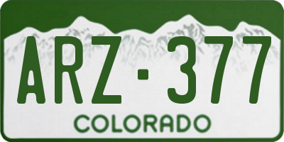 CO license plate ARZ377
