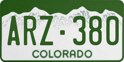 CO license plate ARZ380