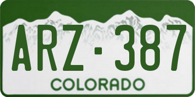 CO license plate ARZ387