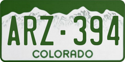 CO license plate ARZ394