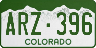 CO license plate ARZ396