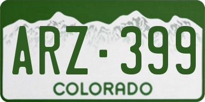 CO license plate ARZ399