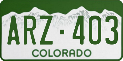 CO license plate ARZ403