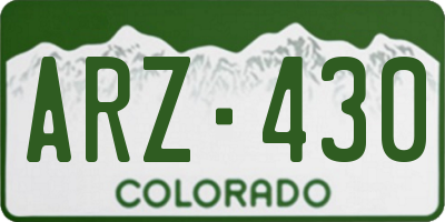 CO license plate ARZ430