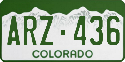 CO license plate ARZ436