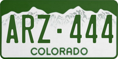 CO license plate ARZ444