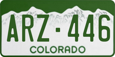 CO license plate ARZ446