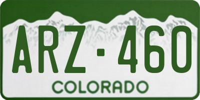 CO license plate ARZ460