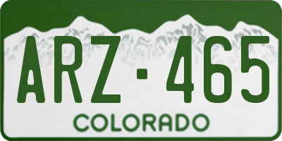 CO license plate ARZ465