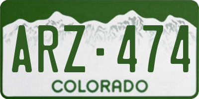 CO license plate ARZ474