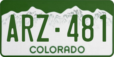 CO license plate ARZ481