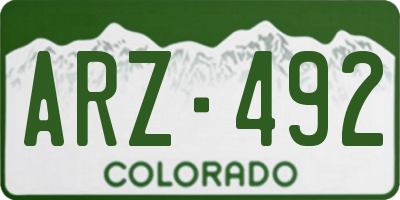 CO license plate ARZ492