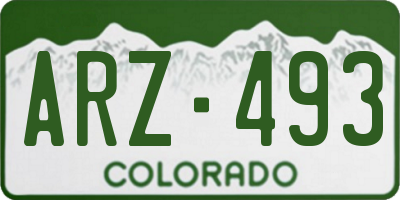CO license plate ARZ493