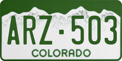 CO license plate ARZ503