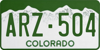CO license plate ARZ504