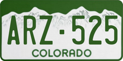 CO license plate ARZ525