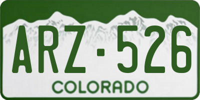 CO license plate ARZ526