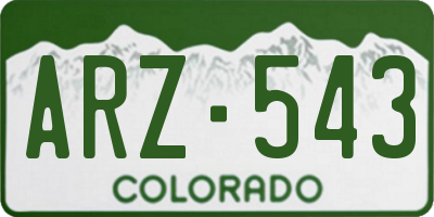 CO license plate ARZ543