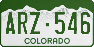 CO license plate ARZ546