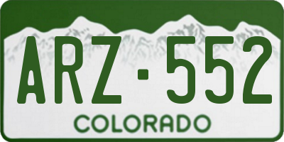 CO license plate ARZ552