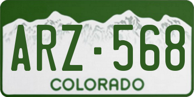 CO license plate ARZ568