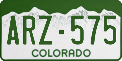 CO license plate ARZ575