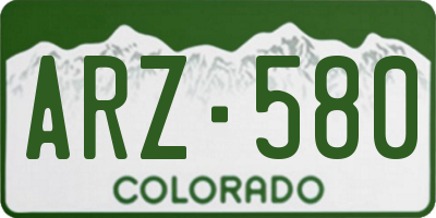 CO license plate ARZ580