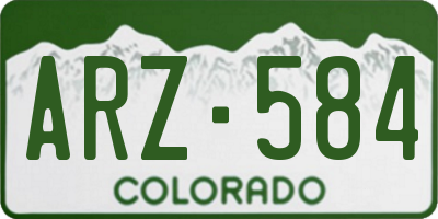 CO license plate ARZ584